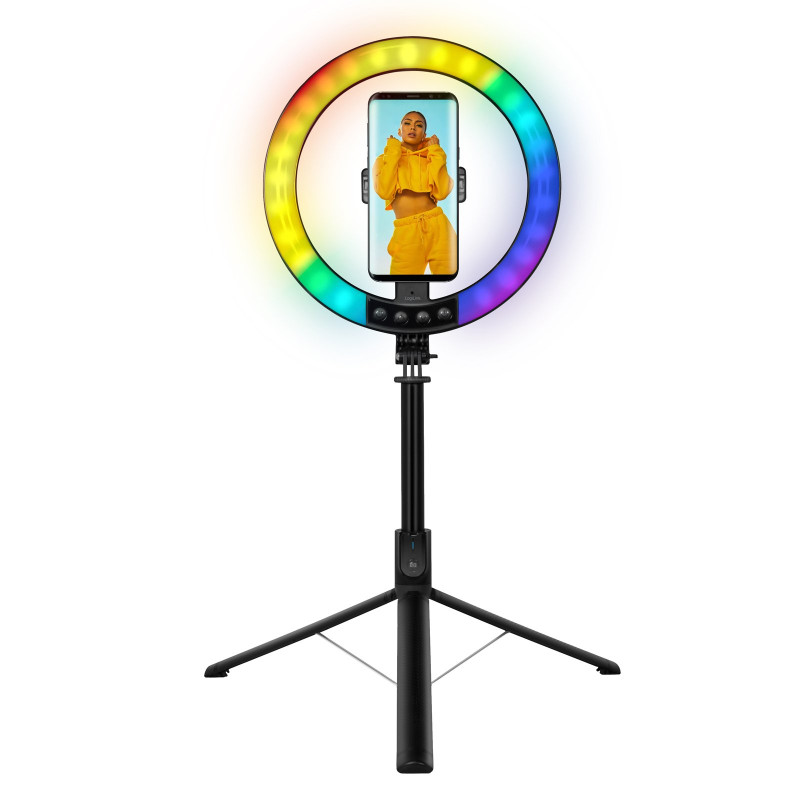 Luce led logilink 26rgb anello 25cm con treppiede estensibile selfie