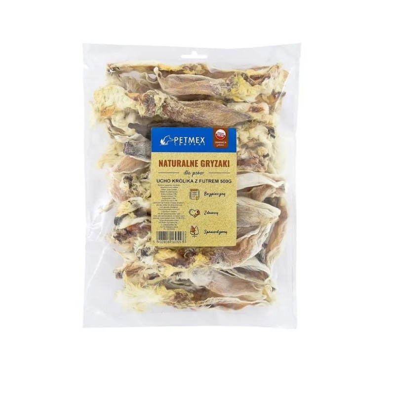 Orecchio di coniglio petmex con pelliccia massaggiagengive per cani