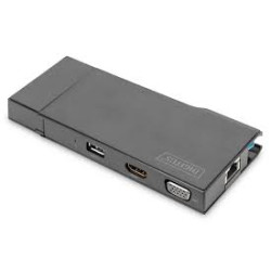 Docking station digitus universale 7-porte/video/usb3.0/rj45/lettore