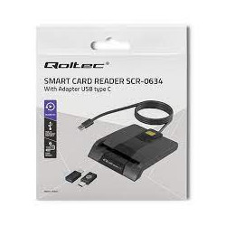 Lettore smart card qoltec scr-0632 nero [50634]