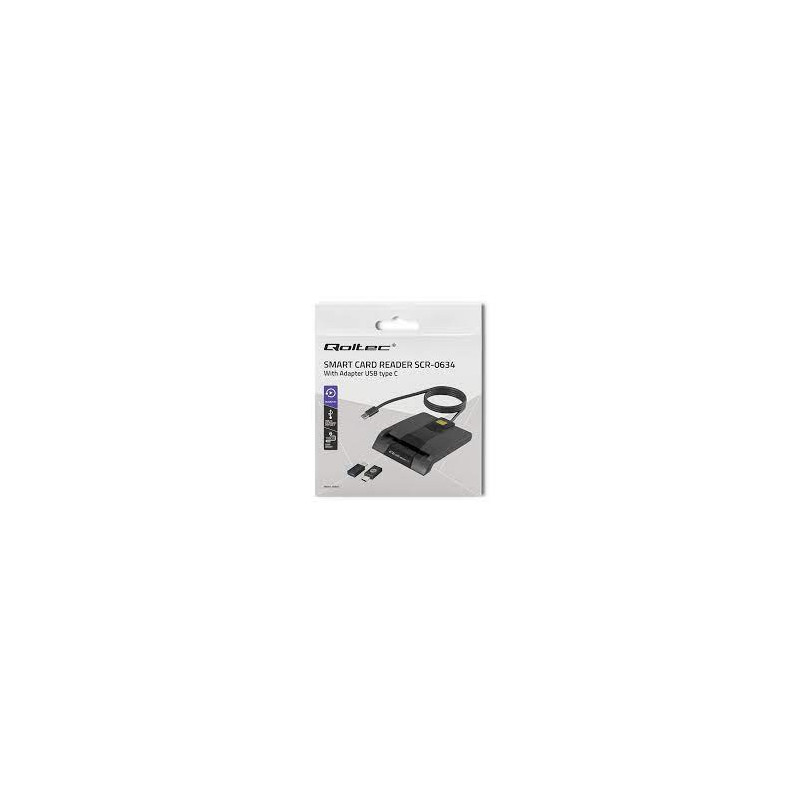 Lettore smart card qoltec scr-0632 nero [50634]