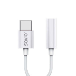 Adattatore savio ak-35/b usb-c mini jack 3.5mm bianco [ak-51]