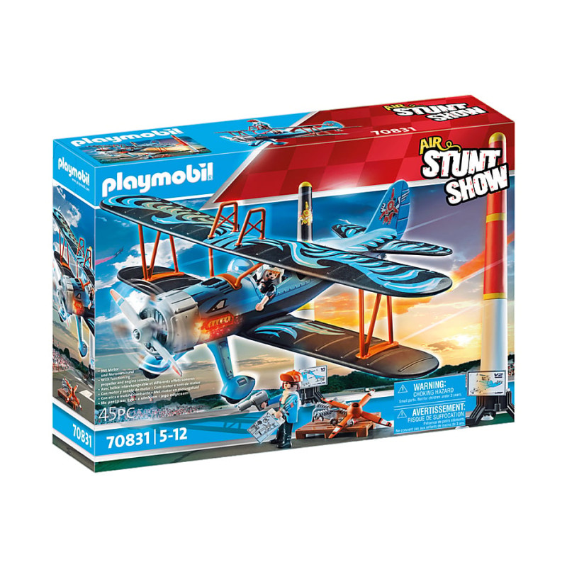 Set da costruzione playmobil air stuntshow phoenix biplane 45 pz