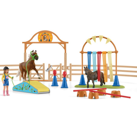 Schleich farm world allenamento agilita' per pony multicolore