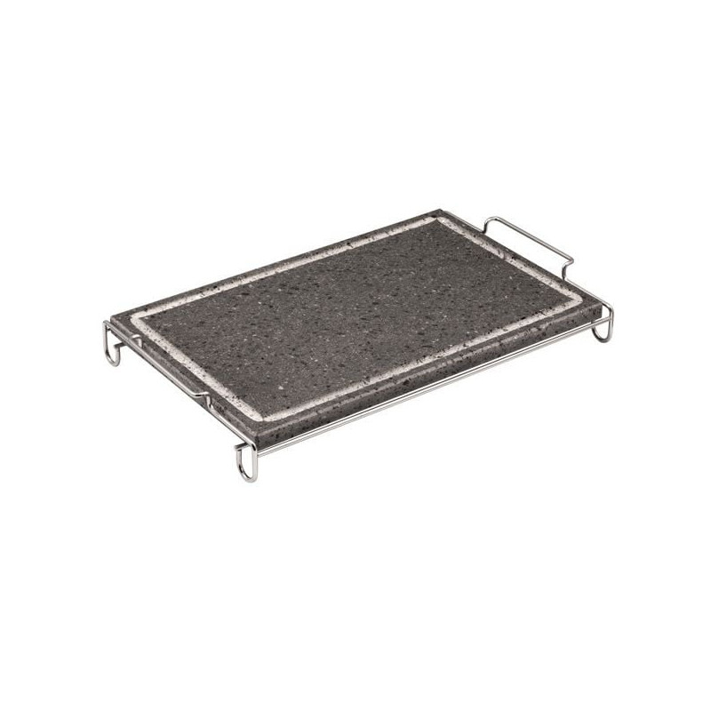 Pietra lavica ilsa con impugnature c/piedi in acciaio 20x30cm [03410000ppv]