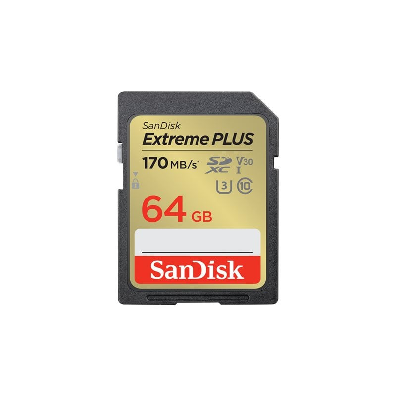 64gb scheda di memoria sandisk extreme plus uhs-i sdxc uhs-i