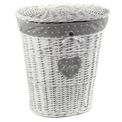 Cesto portabiancheria gicos ovale in vimini bianco [686191]