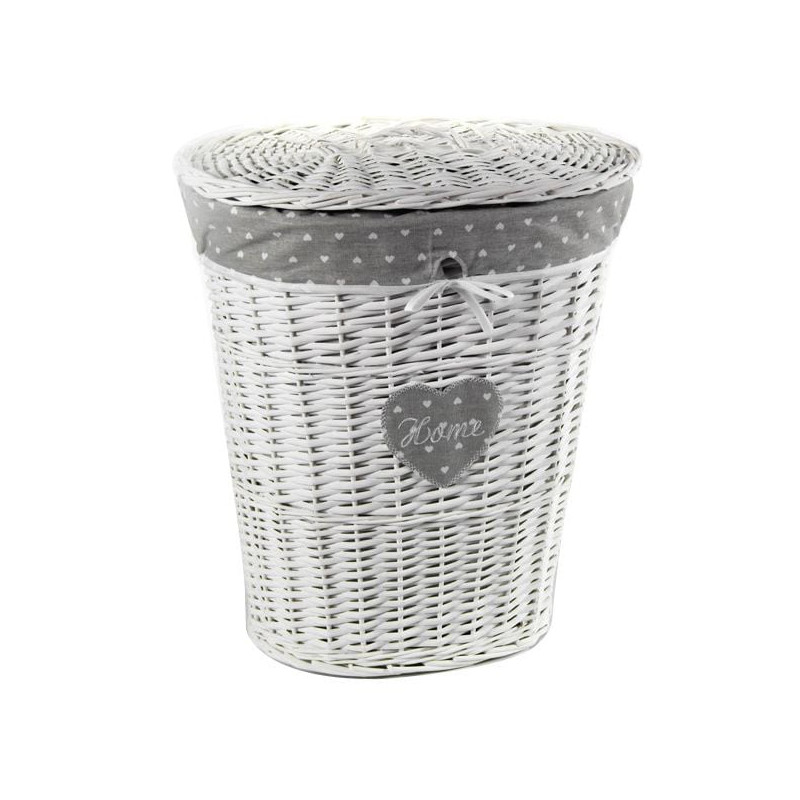 Cesto portabiancheria gicos ovale in vimini bianco [686191]
