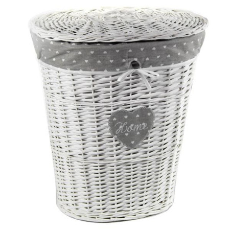 Cesto portabiancheria gicos ovale in vimini bianco [686191]