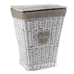 Cesto portabiancheria gicos rettangolare in vimini bianco [714061]