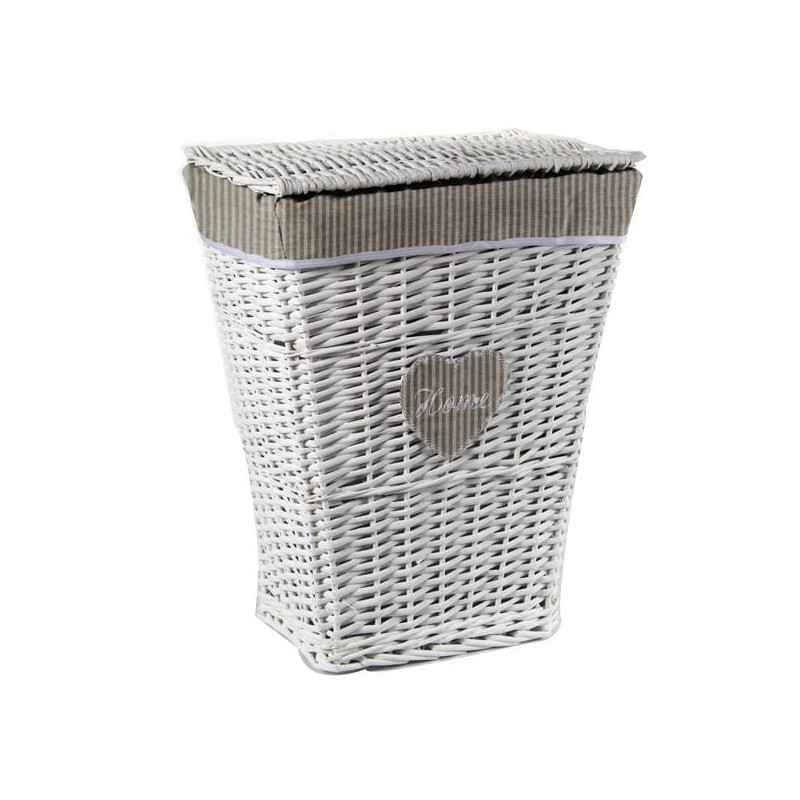 Cesto portabiancheria gicos rettangolare in vimini bianco [714061]