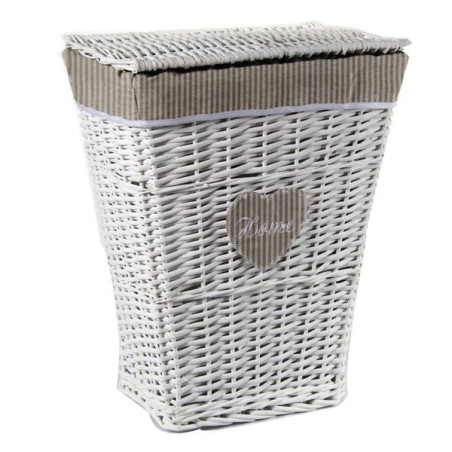 Cesto portabiancheria gicos rettangolare in vimini bianco [714061]