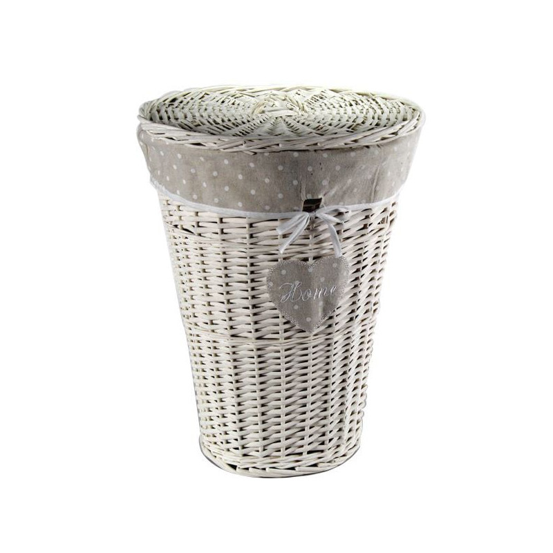 Cesto portabiancheria gicos tondo in vimini bianco [667848]