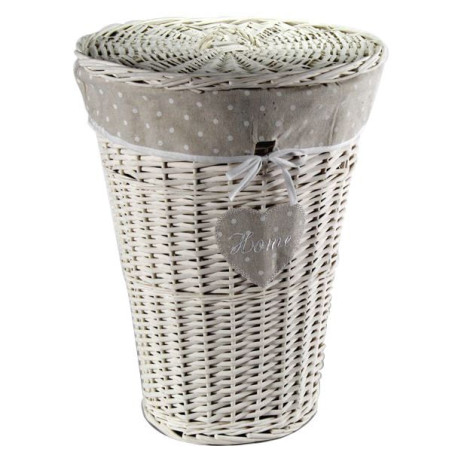 Cesto portabiancheria gicos tondo in vimini bianco [667848]