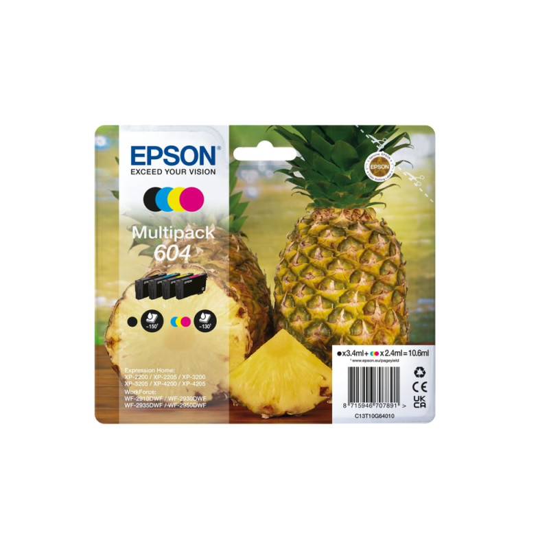 Cartuccia epson 604 multipack 4pz [c13t10g64010]