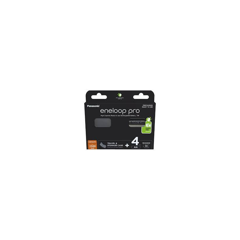 Pila alcalina panasonic eneloop pro aa 2500mah 4 pz nero [bk-3hcdec4be]