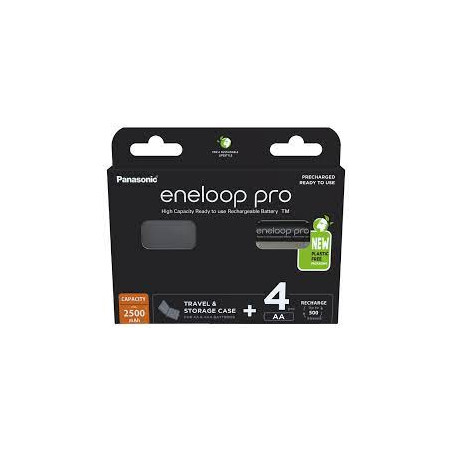 Pila alcalina panasonic eneloop pro aa 2500mah 4 pz nero [bk-3hcdec4be]