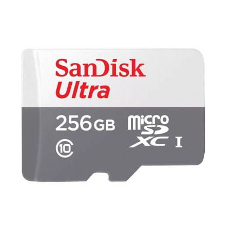 256gb scheda microsdxc sandisk ultra classe 10 uhs-i [sdsqunr-256g-gn3mn]