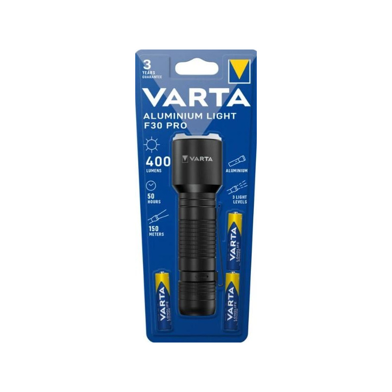 Torcia varta aluminium light f30 pro nero [var]