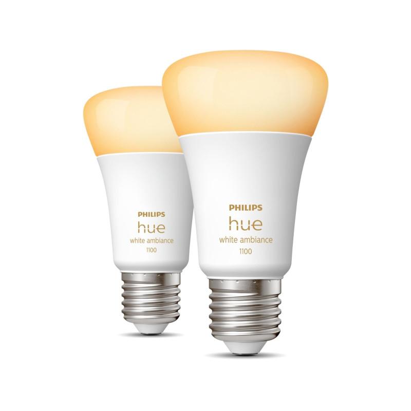 Lampadina intelligente led philips hue e27 2x8w bianco [929002468404]