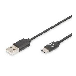 Cavo usb digitus usb-c 1m nero [ak-300154-010-s]