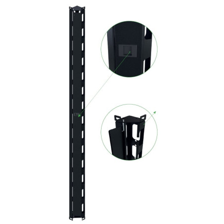 Coppia canala gestione cavi techly verticale 42u nero