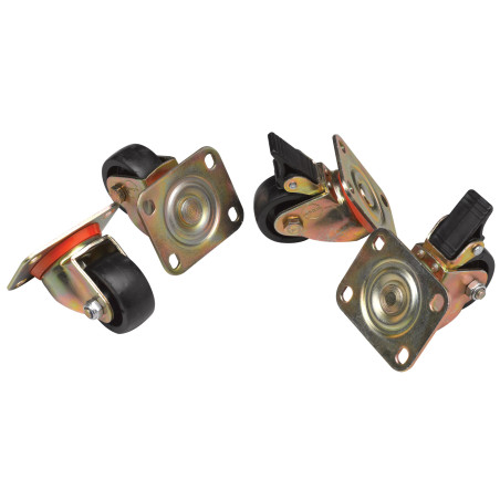 Accessorio per armadi server techly kit 4 ruote a 4 punti di fissaggio