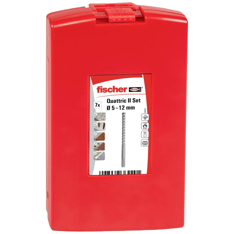 Set trapano a percussione fischer quattric ii 5-12 mm 7pz [553210]