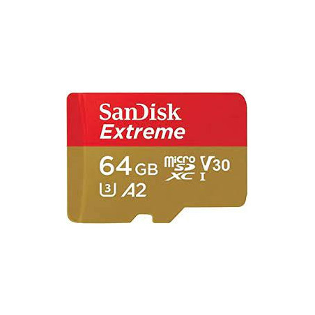 64gb scheda microsdxc sandisk extreme classe 10 oro/rosso [sdsqxah-064g-gn6ma]