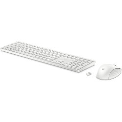 Kit mouse e tastiera hp 650 full-size (100) rf wireless bianco
