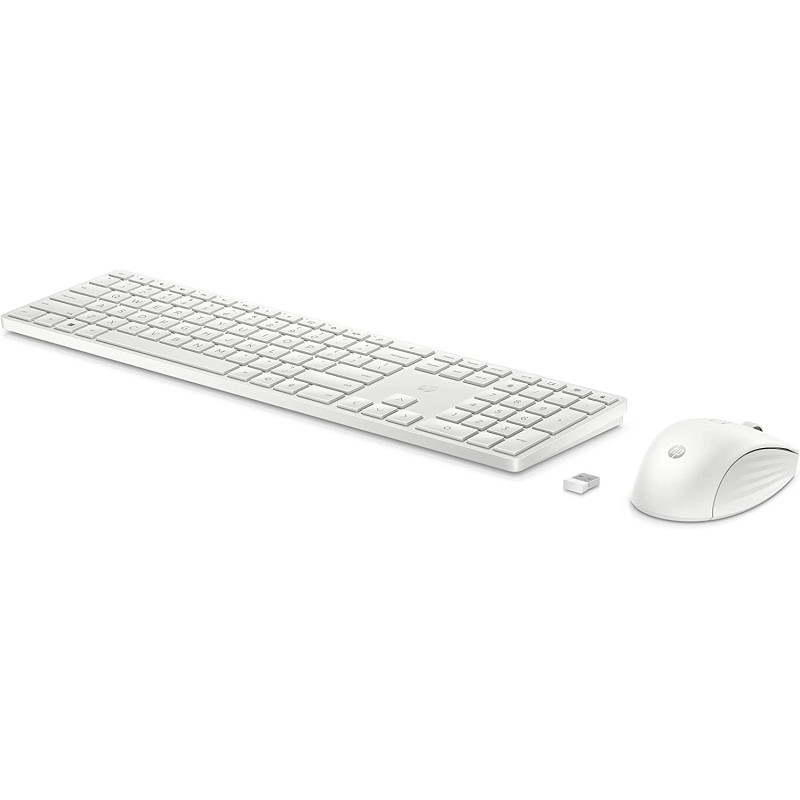 Kit mouse e tastiera hp 650 full-size (100) rf wireless bianco