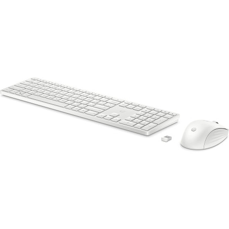 Kit mouse e tastiera hp 650 full-size (100) rf wireless bianco
