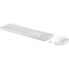 Kit mouse e tastiera hp 650 full-size (100) rf wireless bianco