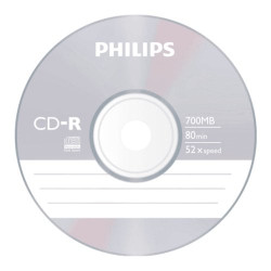 Confezione cd-r philips 52x 10 pz