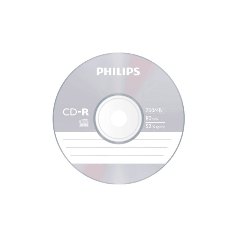 Confezione cd-r philips 52x 10 pz