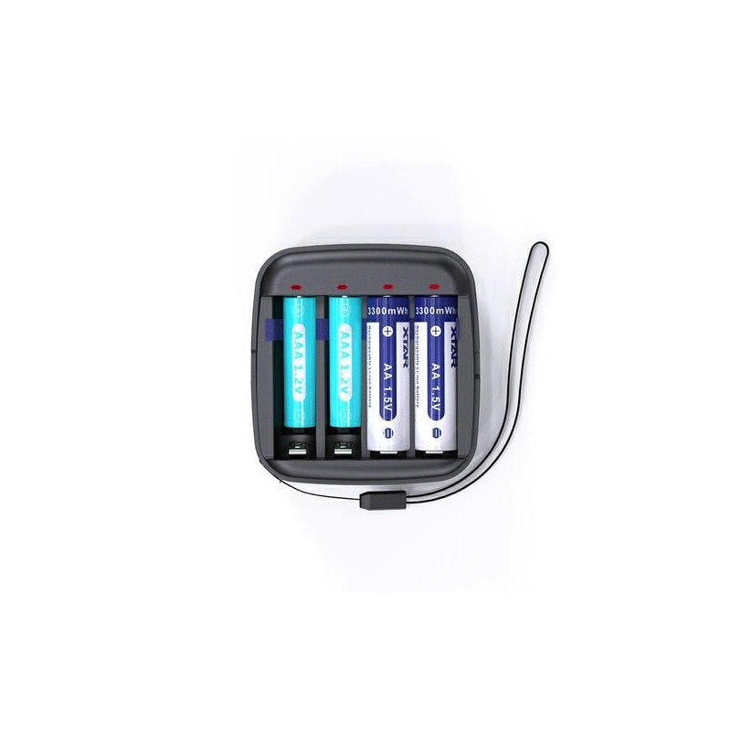 Caricabatteria xtar bc4 r03/4x0.5a/aaa and r6/aa li-ion 1.5v/usb-c/ni-mh