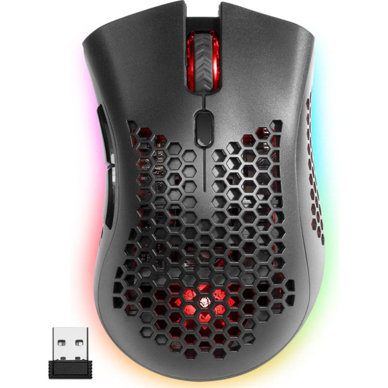 Mouse da gioco defender rgb/wireless/2400dpi/nero [52709]