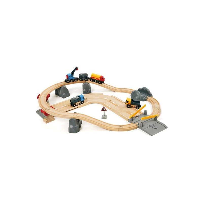 Set da gioco brio ferrovia e strada multicolore 32pz [33210]