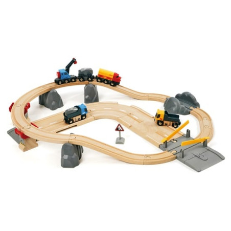 Set da gioco brio ferrovia e strada multicolore 32pz [33210]