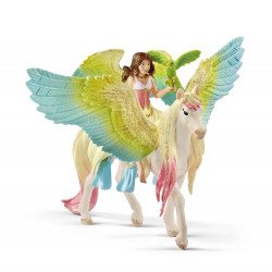 Figurina schleich bayala fata surah con un pegaso scintillante multicolore