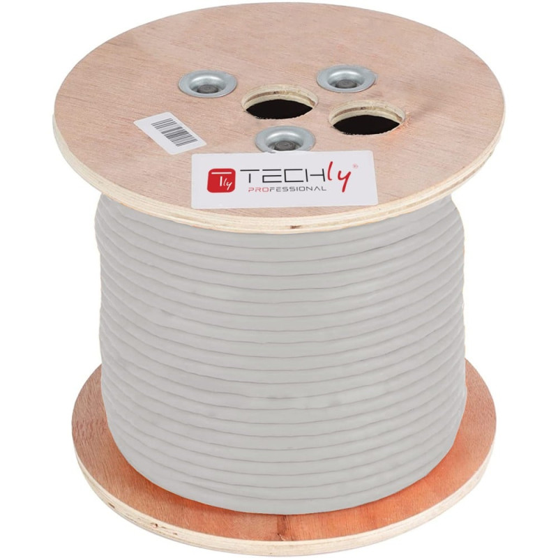 Cavo di rete in matassa techly f/utp cat.6 lszh 4x2x23awg 305m grigio