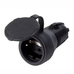 Presa schuko rosi 16a+t ip54 nero [83410]