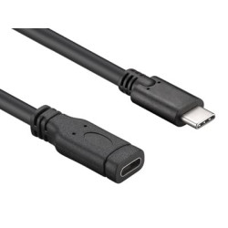 Cavo di prolunga hamlet usb-c 3.1 gen1 m/f 1m nero [xcuc-uc-mf10]