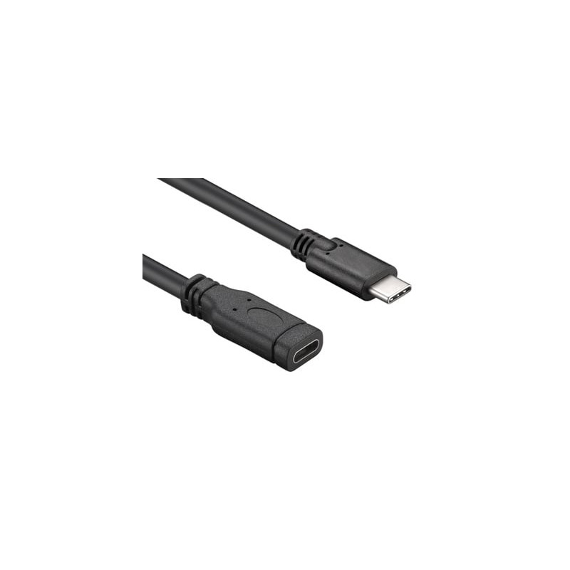Cavo di prolunga hamlet usb-c 3.1 gen1 m/f 1m nero [xcuc-uc-mf10]