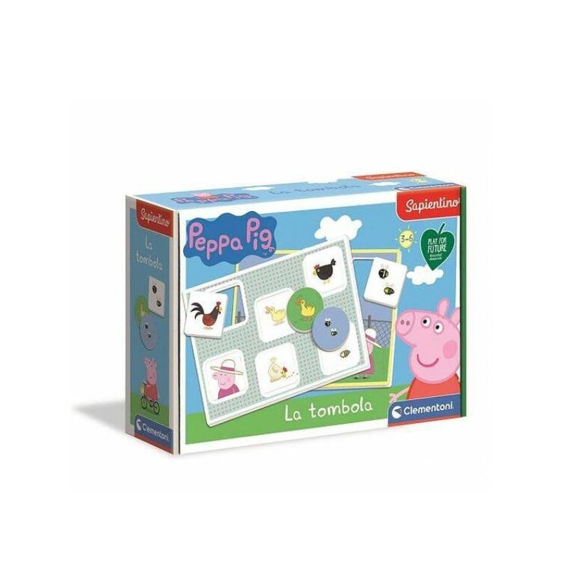 Gioco da tavolo clementoni peppa pig tombola multicolore [16351a]