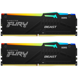 Ram dimm ddr5 32gb kingston fury beast rgb 5600mhz nero [kf556c36bbeak2-32]