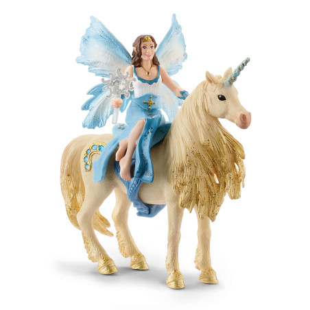 Figurina schleich bayala eyelas sull'unicorno dorato multicolore