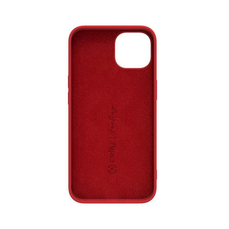 Custodia in silicone celly per apple iphone 14 plus feeling rosso
