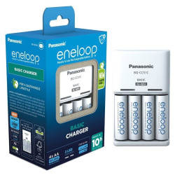 Caricabatterie panasonic eneloop bqcc51 + aa 4pz ni-mh 2000mah