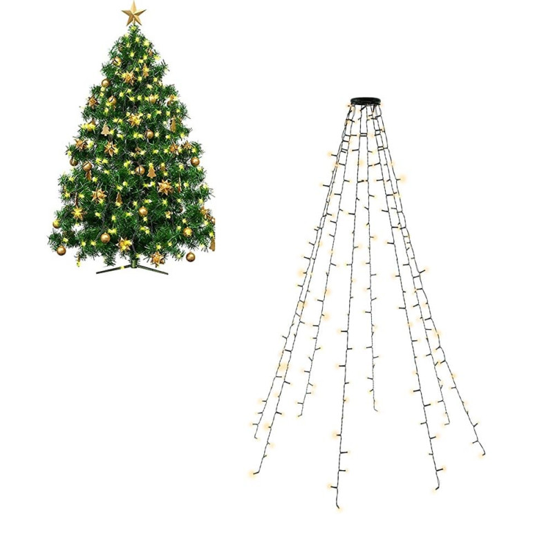 Catena luminosa goobay ip44 200 luci led con anello bianco [60385]